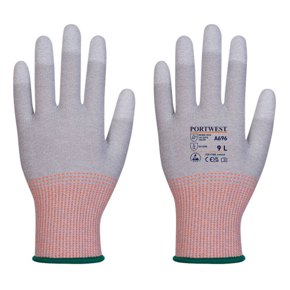 Guanto anti-taglio LR13 ESD con punte coperte in PU (Confezione da 12) PORTWEST A696