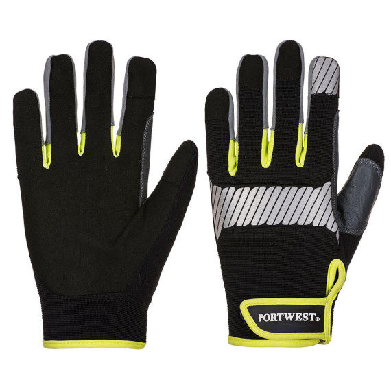 Gants pour mécaniciens PW3 Utilité Générale Noir/Jaune PORTWEST A770