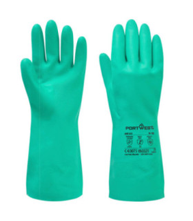 Gant chimique Nitrosafe Vert, intérieur en peluche PORTWEST A810 (12 paires)