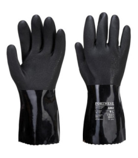 Guanto chimico in PVC ESD Nero, elettricità e statico PORTWEST A882