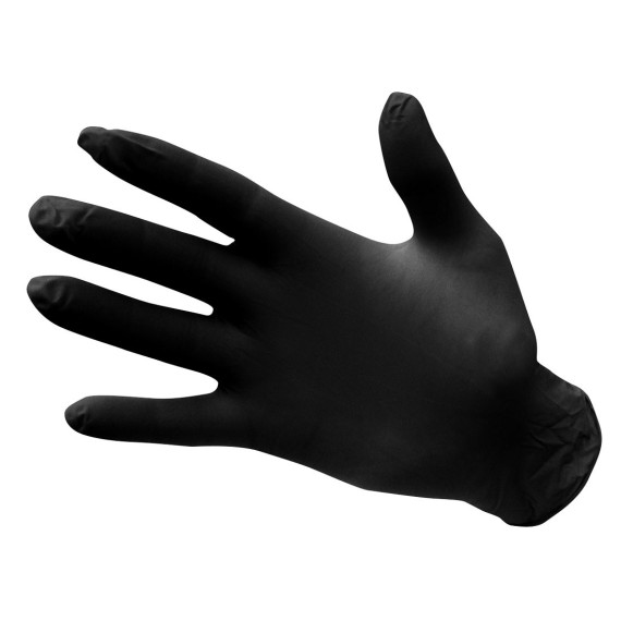 Luvas descartáveis de Nitrilo sem pó (pack 100) Preto A925