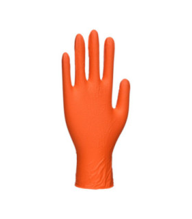 Guante desechable color negro o naranja HD contra virus y microorganismos (pack 100) PORTWEST A930
