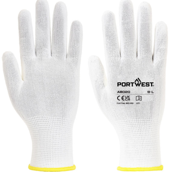 Luvas de manipulação Assembly, galga 13 (360 pares) Branco PORTWEST AB020