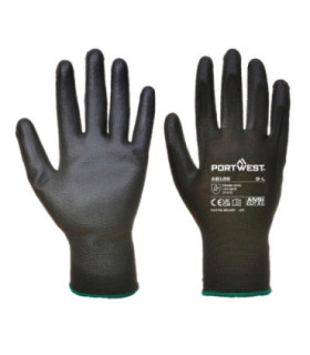 Luvas de manipulação, com palma de PU (Pack 12 pares) Preto galga 13 PORTWEST AB129