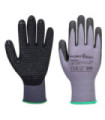 Luvas de manipulação de palma pontilhada DermiFlex Plus Essential Multipack (pacote 12) Cinza/Negro PORTWEST AB351
