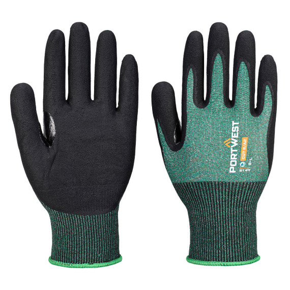 Guanto SG Cut B18 Eco Nitrile (Pack12) Verde/Nero pollice rinforzato PORTWEST AP15