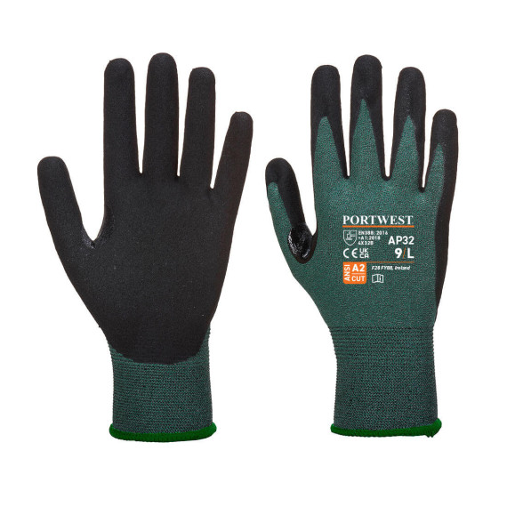 Guanto Dexti Cut Pro Nero/Grigio elevata destrezza calibro 18 PORTWEST AP32