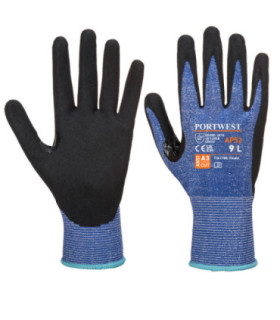 Guanti anticorte Dexti Cut Ultra Blu/Nero fibra HPPE galga 13 PORTWEST AP52