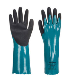 Protective gloves chemical handling Sandy Grip Lite Blue/Black PORTWEST AP60