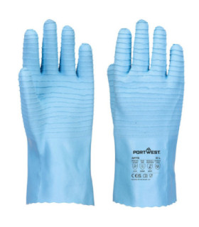Guanto FD Chemical B Latex per industria alimentare Blu PORTWEST AP75