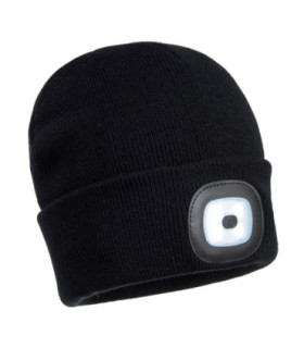 Gorro acrílico de altas prestaciones con doble LED recargable PORTWEST B028
