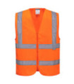 High visibility vest, with bands and straps, with zipper - C375