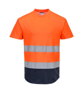 Camiseta bicolore in rete ad alta visibilità, assorbe l'umidità PORTWEST C395