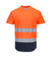 Camiseta bicolor de malla de alta visibilidad, absorbe la humedad PORTWEST C395
