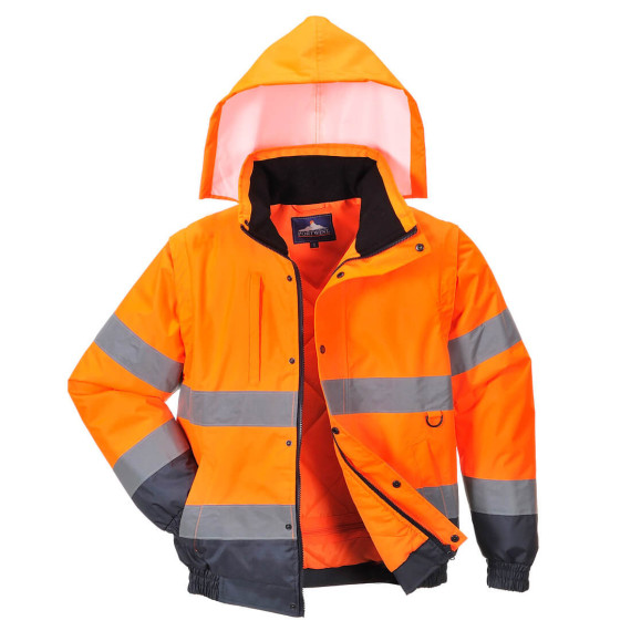 Hochsichtbare 2-in-1-Jacke, bicolor mit abnehmbarer Kapuze PORTWEST C468