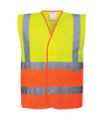 Zweifarbige A.V. fluoreszierende Weste mit reflektierenden Streifen, gelb-orange PORTWEST C481