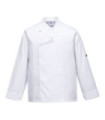Chaqueta de cocina Cross-Over para chef color blanco, manga larga PORTWEST C730