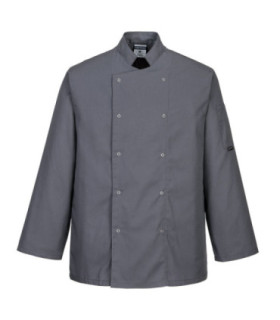Chaqueta de chef Suffolk cierre por corchetes PORTWEST C833