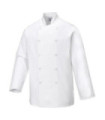 100% Cotton breathable kitchen jacket Sussex, long sleeve white PORTWEST C836