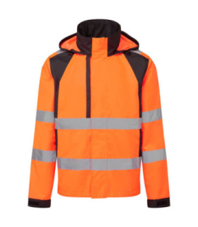 Chubasquero WX2 Eco Alta Visibilità Arancione/Nero, impermeabile PORTWEST CD860