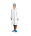 Bata de PP con abertura frontal para visitas, desechable, blanco PORTWEST D118