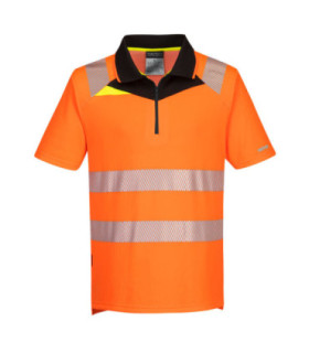 Polo para vestuário laboral DX4 de malha e poliéster A.V flúor PORTWEST DX412