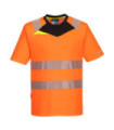Camiseta laboral dinámica DX4 flúor de A.V de malla y poliéster PORTWEST DX413