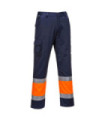 Pantalón Combat bicolor de alta visibilidad de polialgodón con cintas reflectantes Regular PORTWEST E049