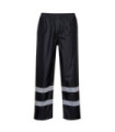Pantalones de lluvia Iona Classic color negro, con cintas reflectantes PORTWEST F441