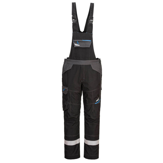 Technical and durable work bib WX3 with elastic panels PORTWEST FR405