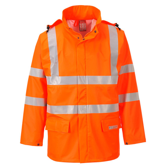 Lightweight high visibility Sealtex Flame fluorescent raincoat PORTWEST FR41