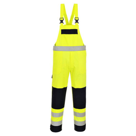 High visibility fluorescent multi-standard bib, front zipper PORTWEST FR63
