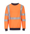 Hochsichtbare, flammensichere orange Sweatshirt PORTWEST FR703