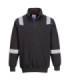 Flame-resistant sweatshirt WX3 black with reflective strips PORTWEST FR710