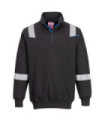 Flame-resistant sweatshirt WX3 black with reflective strips PORTWEST FR710