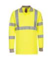 Long-sleeved, flame-retardant, anti-static and high-visibility polo shirt - FR77