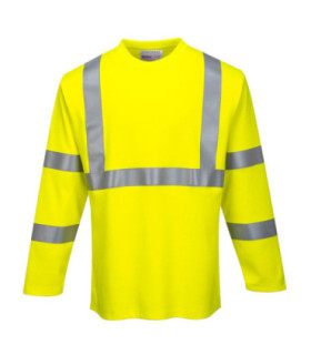 Long sleeve shirt against heat and flame and high visibility PORTWEST Fluorescent FR96