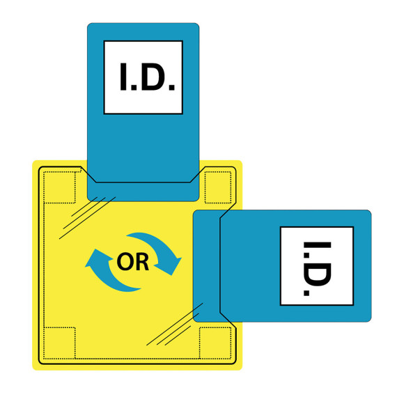 Porta identificação dual transparente para coser PORTWEST ID20