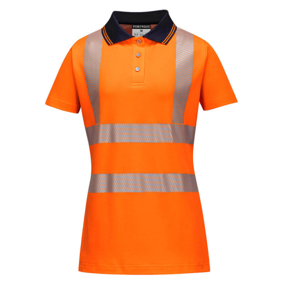 Pro work polo for women made of breathable fluorescent fabric PORTWEST LW72