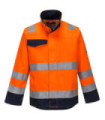 Jaqueta Modaflame RIS antistática laranja fluorescente com faixas refletoras PORTWEST MV35