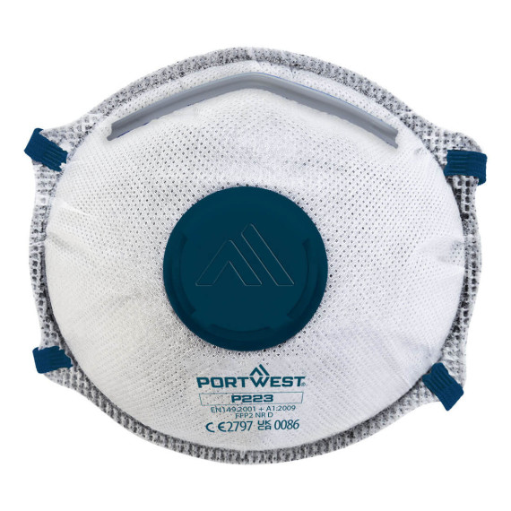 Dolomite protective mask with carbon and valve FFP2 PORTWEST P223 (price per box of 10 units)