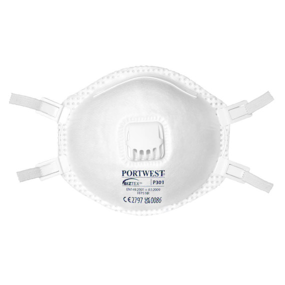 FFP3-Maske mit Ventil für Staub, Nebel und Dämpfe PORTWEST P301 (Packung mit 10 Stück)
