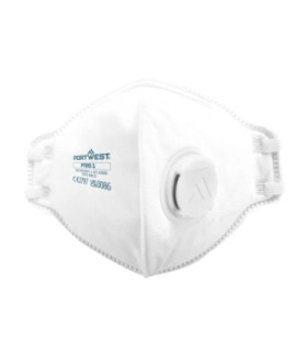 Mascarilha Dolomite dobrável com válvula, FFP3 PORTWEST P351 (pack 20 unid.)