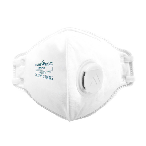 Mascarilha Dolomite dobrável com válvula, FFP3 PORTWEST P351 (pack 20 unid.)