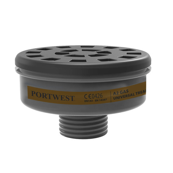 Filtro anti-gases contaminantes A2, con rosca universal PORTWEST P906