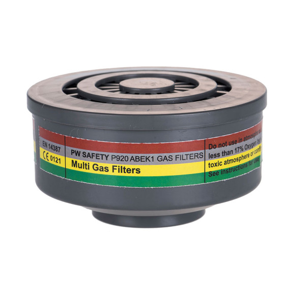Filtro di gas ABEK1 con connessione a filettatura speciale PORTWEST P920 (Prezzo scatola 4 filtri)