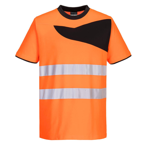 Camiseta de alta visibilidad PW2 moderno panel de contraste de manga corta PORTWEST PW213