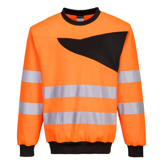 Sudadera PW2 de alta visibilidade com gola redonda painel em contraste PORTWEST PW277