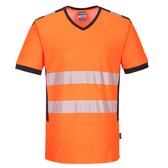 T-Shirt PW3 von A.V mit V-Ausschnitt, segmentierte reflektierende Bänder PORTWEST PW310