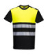 T-shirt Bicolor Preto + Fluoride PW3 Alta Visibilidade Classe 1 Algodão Portwest PW311